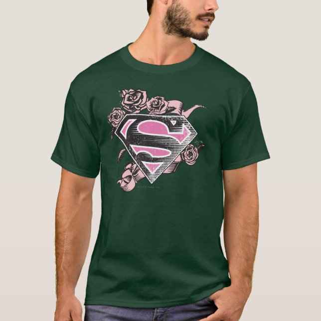 Camiseta Supergirl Logo with Roses (Frente)