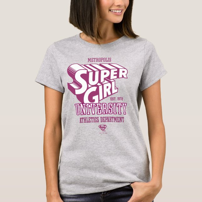 Camiseta Supergirl Metropolis University, Departamento de a (Frente)