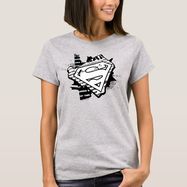 Camiseta Supergirl Newsprint S-Shield (Frente)