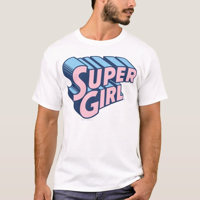 Camiseta Supergirl Pink and Blue Logo (Frente)