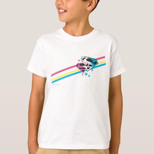 Camiseta Supergirl Rainbow Stripes (Frente)