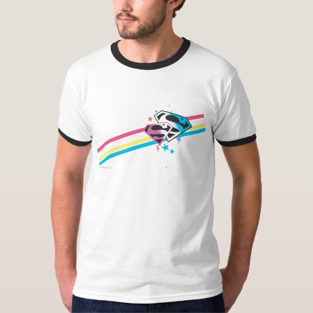 Camiseta Supergirl Rainbow Stripes (Frente)