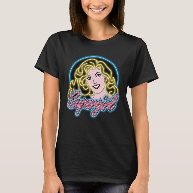 Camiseta Supergirl Retro Neon Lights Graphic (Frente)