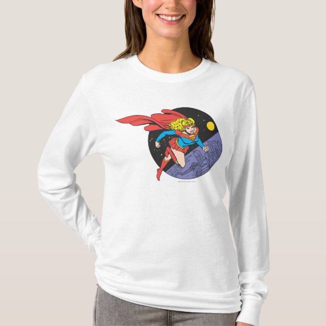 Camiseta Supergirl salta no espaço (Frente)