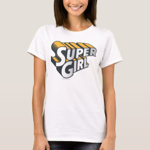 Camiseta Supergirl Silver e Logotipo Laranja