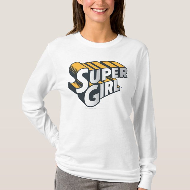 Camiseta Supergirl Silver e Logotipo Laranja (Frente)