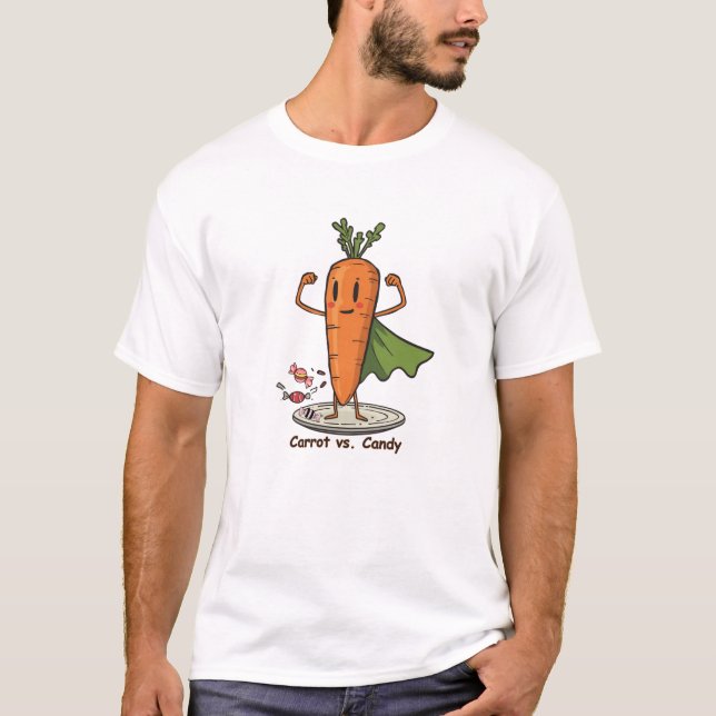 Camiseta Superhero Carrot Vs Candy Fun (Frente)