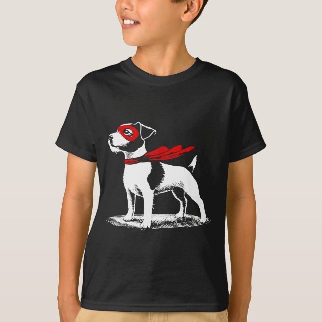 Camiseta Superhero Dog Cape Illustration Funny Loyal Pet He (Frente)