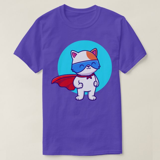 Camiseta SuperHerói de Gato Bonito (Frente do Design)