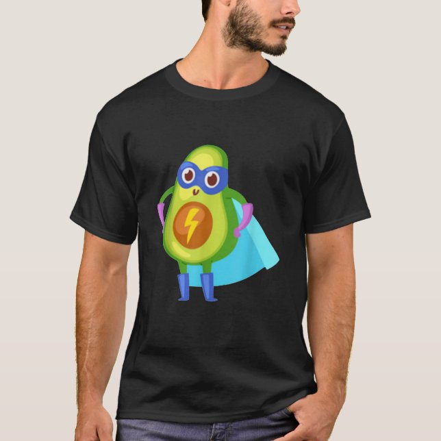 Camiseta Superheroína super-alimentar do Avocado Superpotên (Frente)