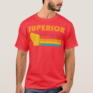 Camiseta Superior Wisconsin Vintage angustiou Souvenir