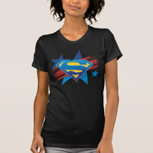 Camiseta Superman Estilizado   Logotipo de estrelas e risca