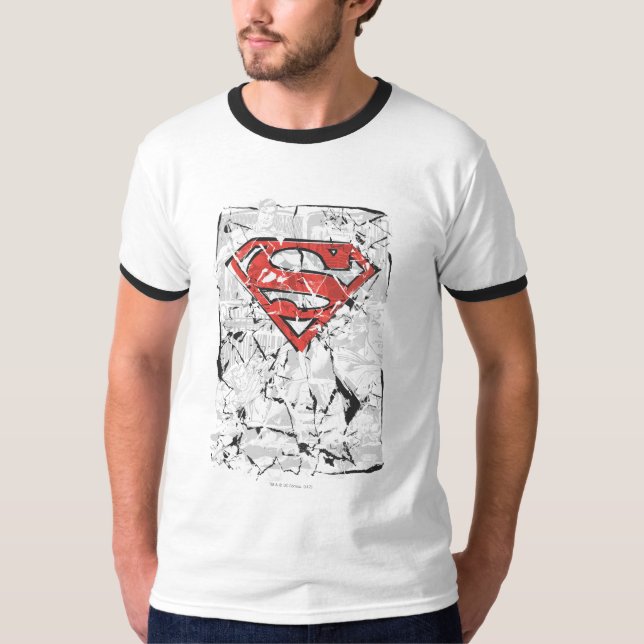 Camiseta Superman Estilizado | Logotipo em quadrinhos amass (Frente)