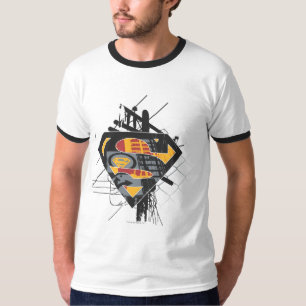 Camiseta Superman Estilizado Logotipo Powerlines