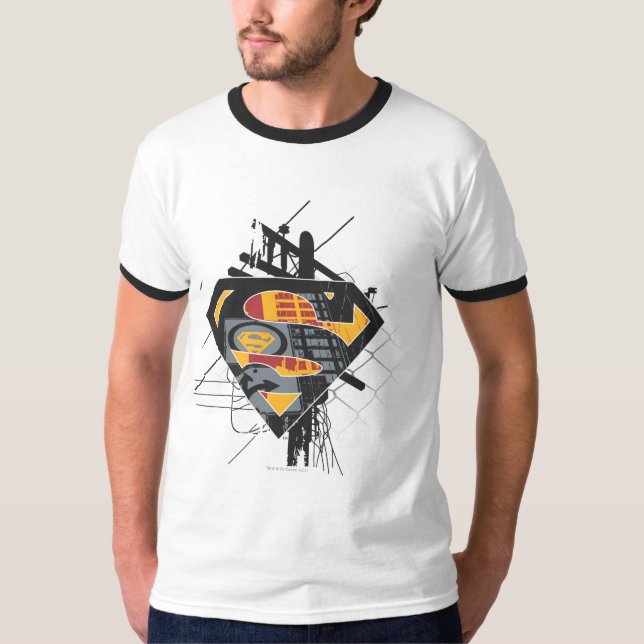 Camiseta Superman Estilizado | Logotipo Powerlines (Frente)