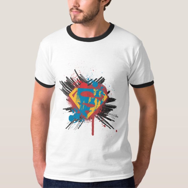 Camiseta Superman Estilizado | Logotipo Splatter (Frente)