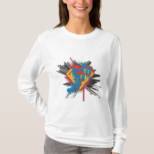 Camiseta Superman Estilizado   Logotipo Splatter