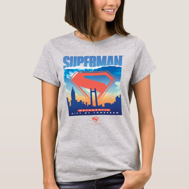 Camiseta Superman Metropolis Skyline (Frente)