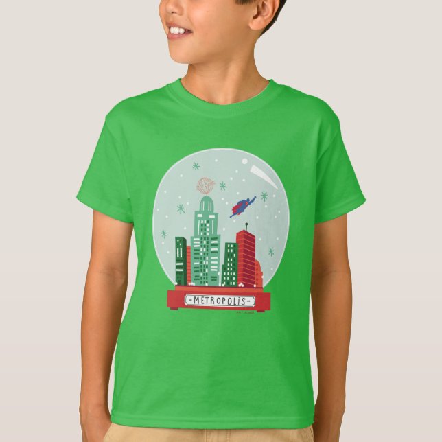 Camiseta Superman Metropolis Snow Globe Gráfico (Frente)