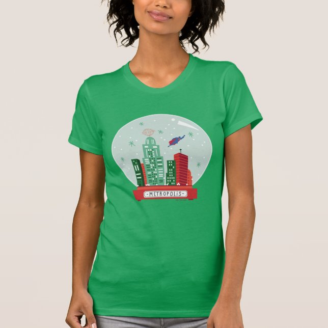Camiseta Superman Metropolis Snow Globe Gráfico (Frente)