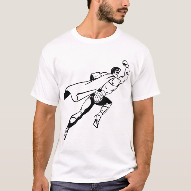 Camiseta Superman – Preto e Branco Clássico (Frente)