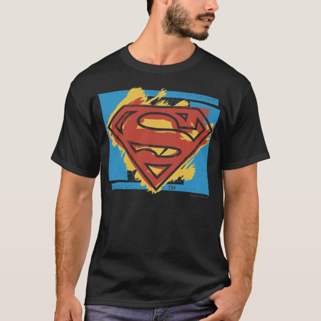 Camiseta Superman S-Shield | Logotipo azul pintado (Frente)