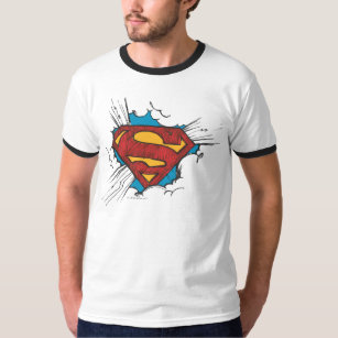 Camiseta Superman S-Shield   Logotipo em nuvens