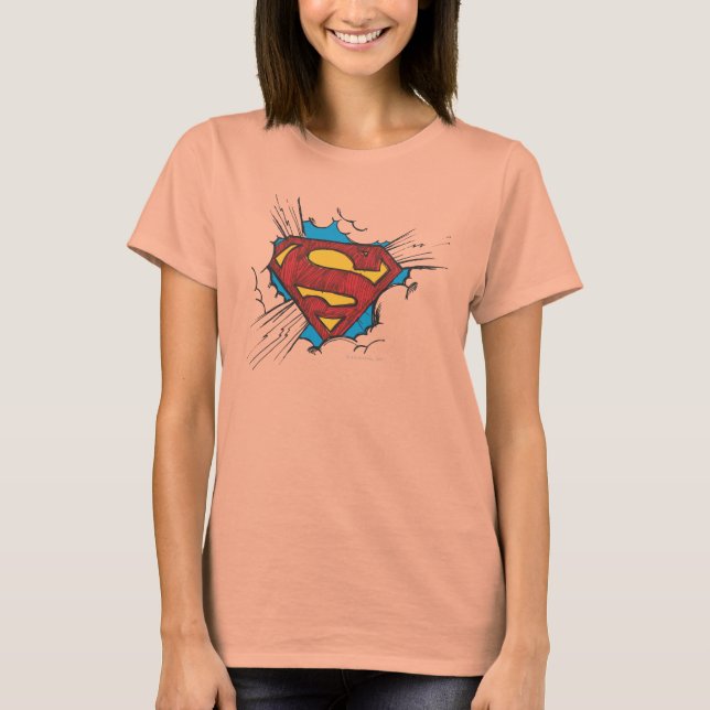 Camiseta Superman S-Shield | Logotipo em nuvens (Frente)
