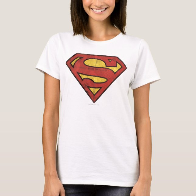 Camiseta Superman S-Shield | Logotipo Grunge (Frente)