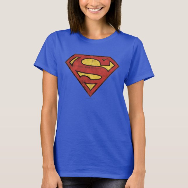 Camiseta Superman S-Shield | Logotipo Grunge (Frente)