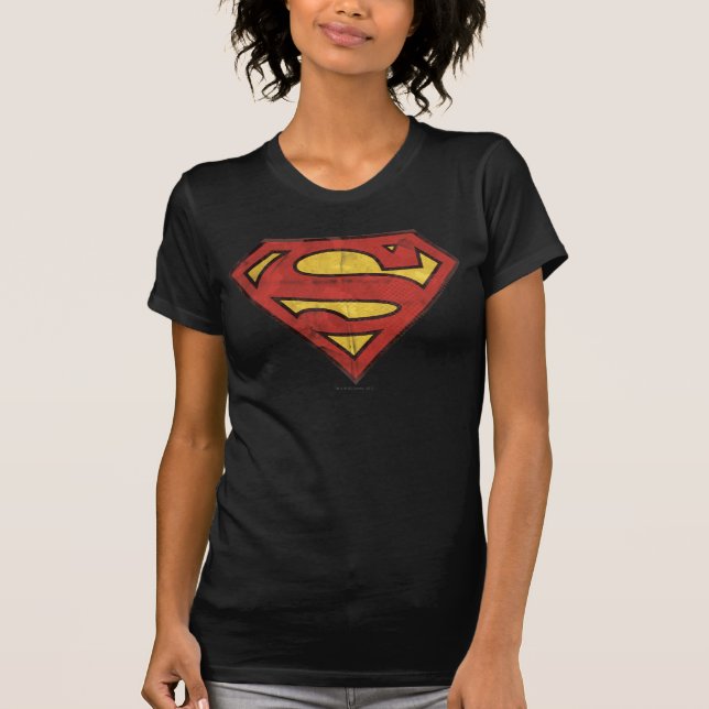 Camiseta Superman S-Shield | Logotipo Grunge (Frente)