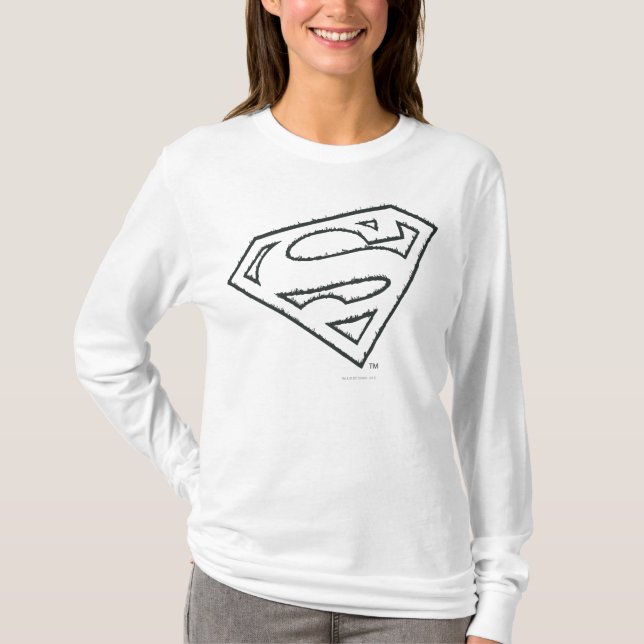 Camiseta Superman S-Shield | Logotipo Grunge para Sideways (Frente)