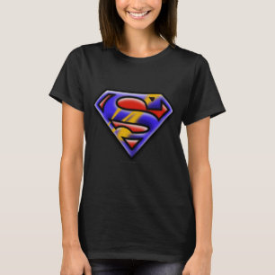 Camiseta Superman S-Shield Logotipo púrpura de pincel