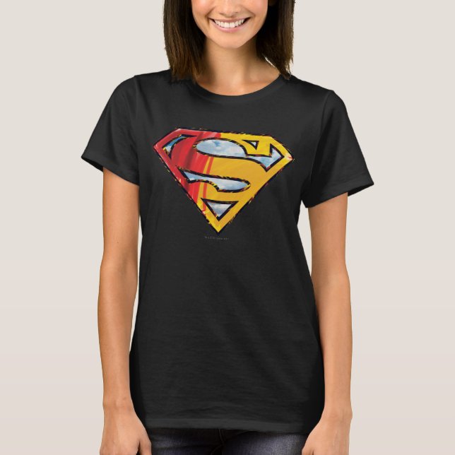 Camiseta Superman S-Shield | Logotipo vermelho e laranja (Frente)