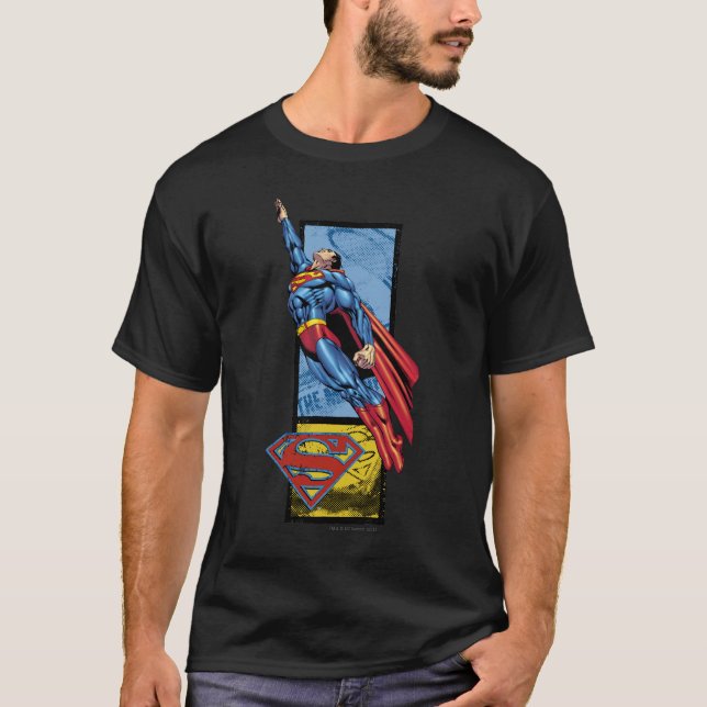 Camiseta Superman salta com logotipo (Frente)