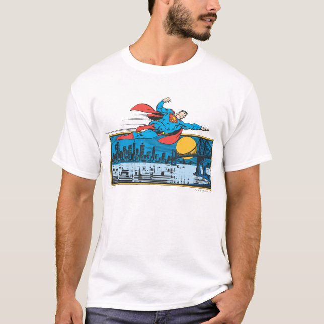 Camiseta Superman Voa Pela Cidade (Frente)