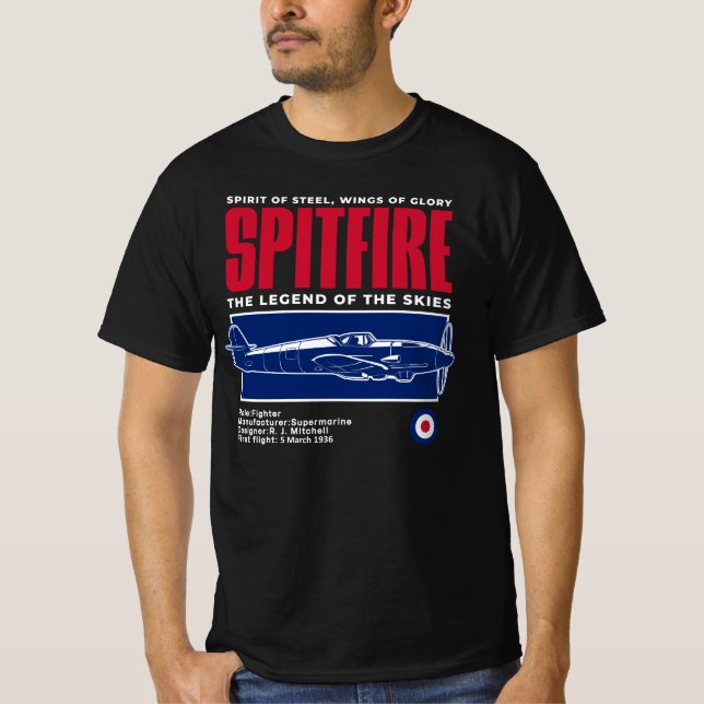 Camiseta Supermarine Spitfire | WW2 Plane (Frente)