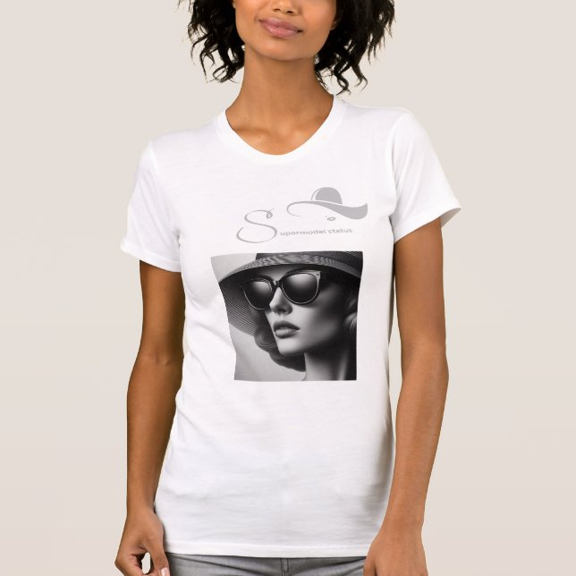 Camiseta Supermodel status Tee, Woman, Proud, funny (Frente)