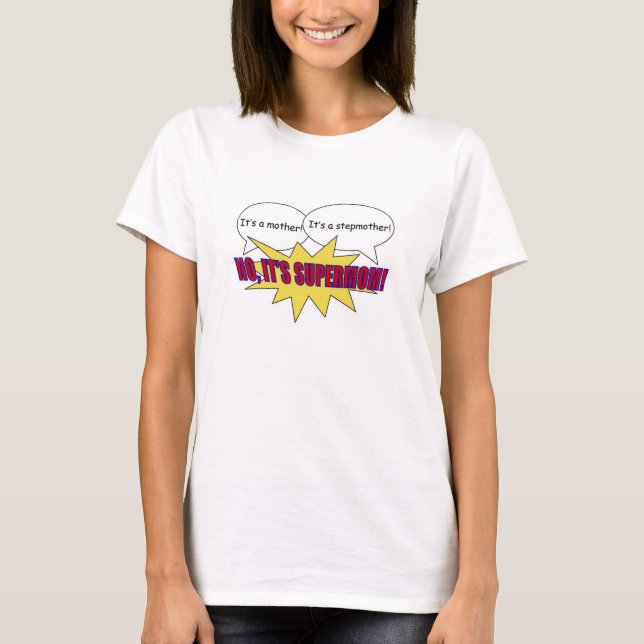 Camiseta supermom, mãe, t-shirt da madrasta (Frente)