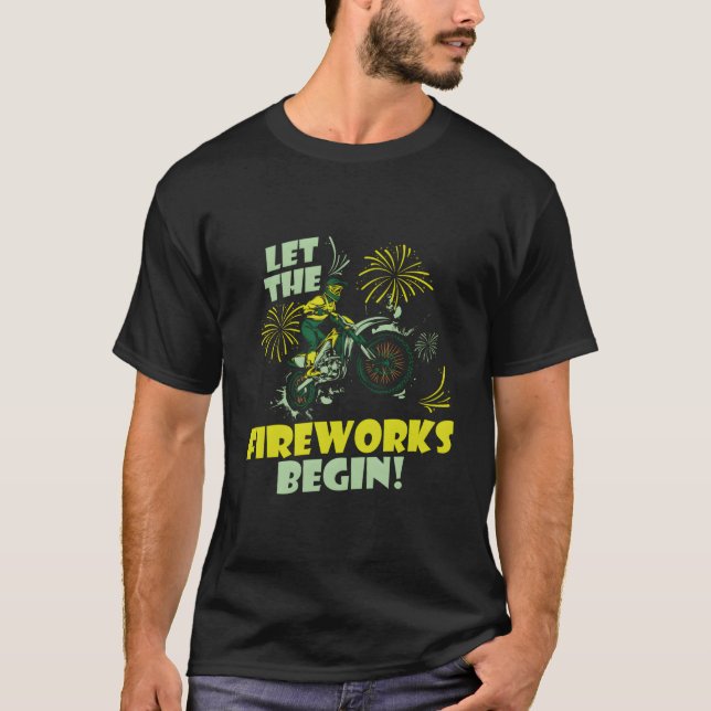 Camiseta Supermoto Fireworks Mx Motocross Dirt Biking 4Th O (Frente)
