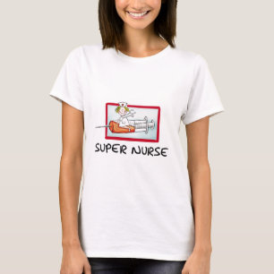 Camiseta supernurse - enfermeira cómico dos desenhos