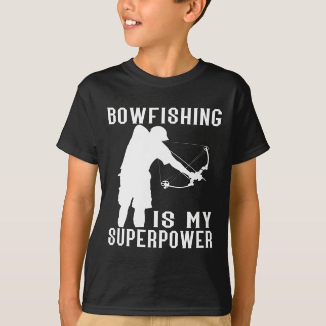 Camiseta Superpoder de pesca com arco Peixe Caçador de arco (Frente)