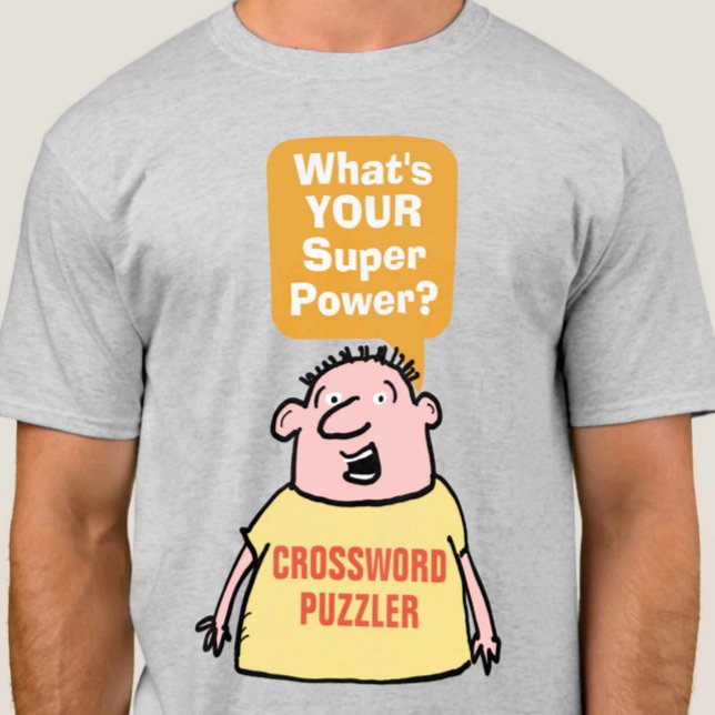Camiseta Superpotência do Puzzler em Palavras Cruzadas. (Criador carregado)