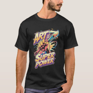 Camiseta Superpower Painter Arte Paleta de Tinta para Esboç