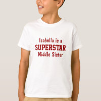 Superstar Média Irmã Personalizada Camisa-T
