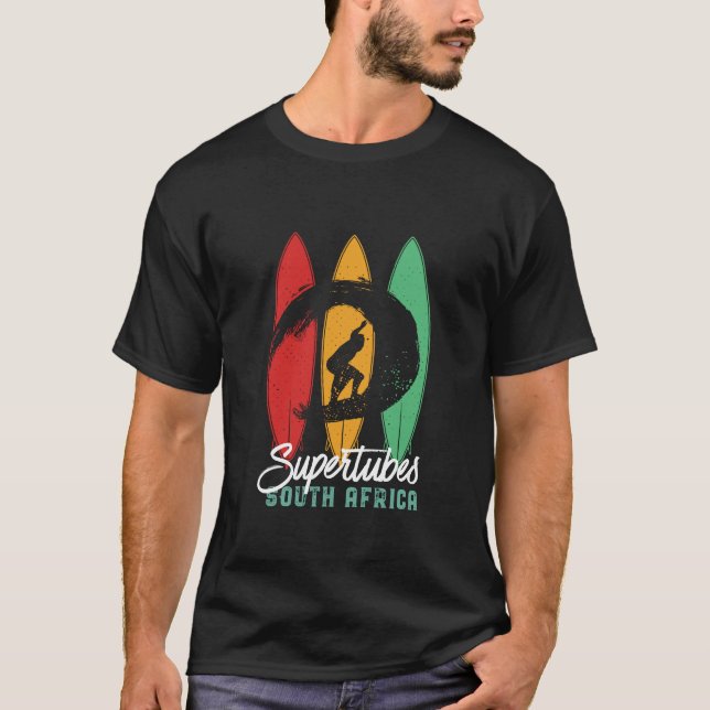 Camiseta Supertubos South Africa Retro Surfing (Frente)