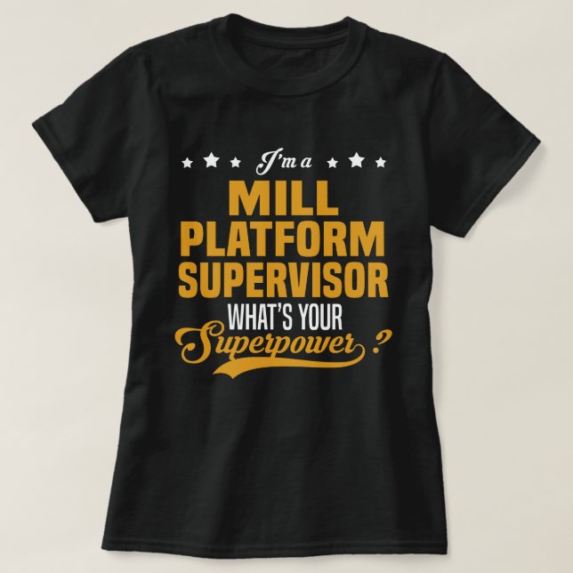 Camiseta Supervisor da Plataforma de Mill (Frente do Design)