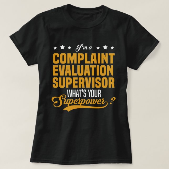 Camiseta Supervisor de Avaliação de Reclamação (Frente do Design)