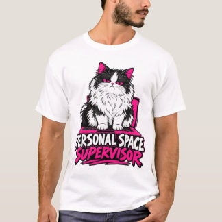 Camiseta Supervisor de Espaço Pessoal Gato Fofo Impassível