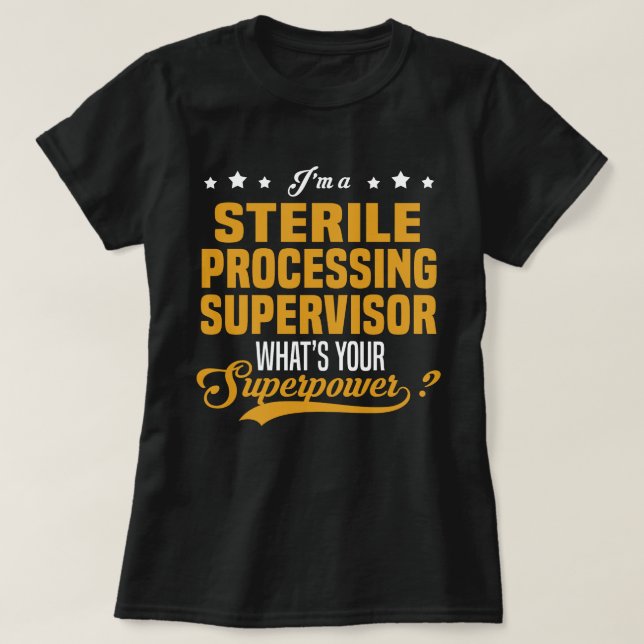 Camiseta Supervisor de Processamento Estéril (Frente do Design)